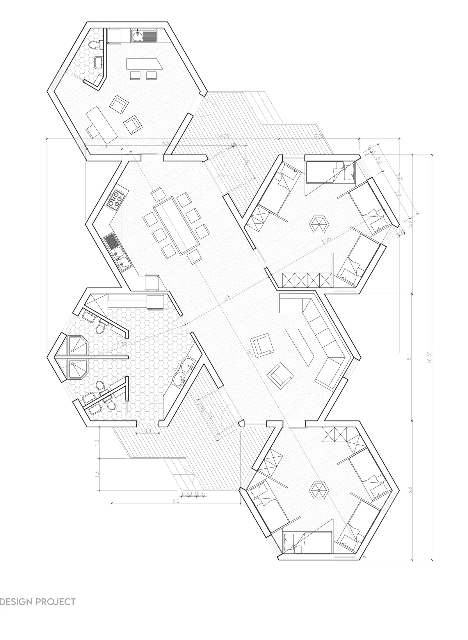 Hex Shelters, plan